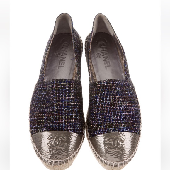 CHANEL Shoes - Chanel Tweed Sparkle Espadrilles with Chanel Dust Bags size EU 39